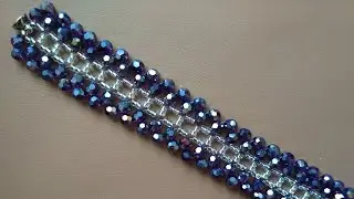 Beaded bracelet: tutorial. Браслет из бисера и бусин