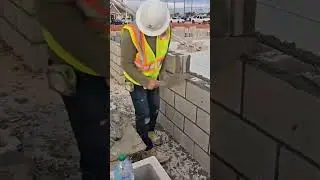 Modern Building Method,Creating Perfect Walls with Lightweight Concrete Blocks! #Construction #short