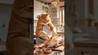 cat saving duck, gave him a warm home