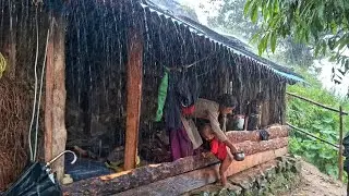 Naturally Beautiful Rural Life During The Rain || Most Peaceful And Relaxation Mountain Village