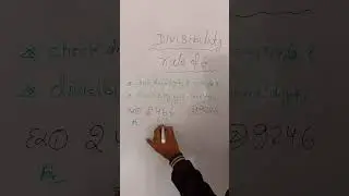 Day-8 Divisibility rule of 6 #learnmaths #maths #tricksandsolutions