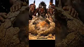 Mud Baked Chicken &ndash; Hamer Warriors Roast Juicy Bird in Earth Oven LIVE! #triballife #tribalfeast