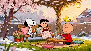 Snoopy’s Spring Tea Garden with Charlie Brown 🌸 Chill Lofi Vibes for Peace & Focus