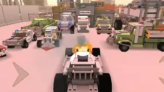 All vehicles in Blockapolypse parked at the Police Station