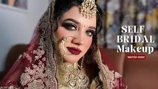 SELF BRIDAL MAKEUP TUTORIAL | STEP BY STEP BRIDAL MAKEUP AT HOME | Winter dewy makeup