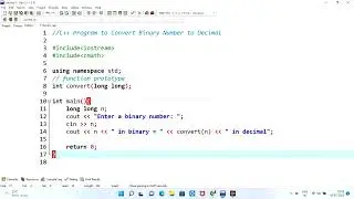 Cpp Program to Convert Binary Number to Decimal and vice-versa || Coding 