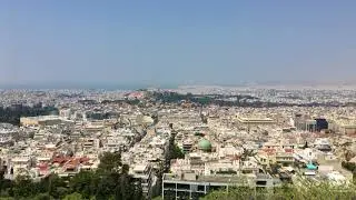 Aerial view of Athens, including the Acropolis