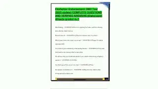Firefighter Endorsement DMV Test  2025 update COMPLETE QUESTIONS  AND VERIFIED ANSWERS Elaborated  A