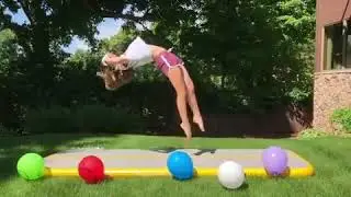 Free logo air track gymnastics reviews gray surface yellow side tumbling air track video kid