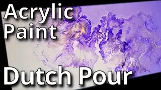 #35 ACRYLIC PAINT Split Color Base DUTCH POUR in Grey and Periwinkle / CHEAP Paint / Part 1