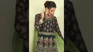 Dark Green Sharara Suit Set |