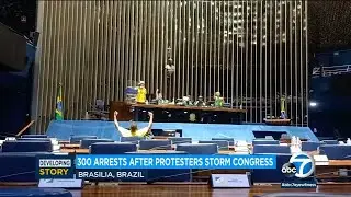 300 arrested after protesters storm Brazil's Congress building