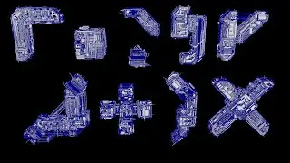 Star Trek Borg Cube Greebles wireframe - 3d models 360&deg; turnarounds