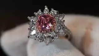Pink diamond ring, big pink diamond ring, pink diamond engagement ring, womens pink diamond ring