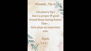 #Exam_Tips  @16