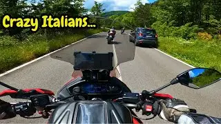 Following Crazy Italian Biker Guys - Yamaha tracer 7 2021 - GPR Exhaust - Quickshifter Sound