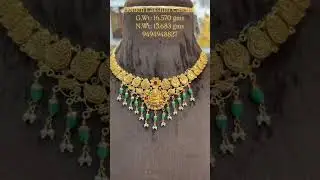 Lakshmi Gold Coin Necklace with Emerald Drops | Traditional Jewellery 2025 #goldnecklace #hyderabad