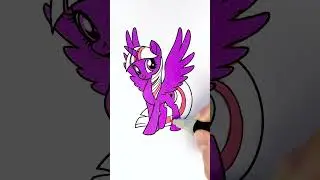 🦄 Coloring Twilight Sparkle ✨ My Little Pony Glitter Art #kids #cartoon #mylittlepony #trending