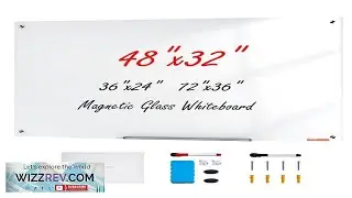 VEVOR Magnetic Glass Whiteboard Dry Erase Board 48