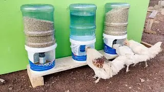 DIY Chicken Feeders and Drinkers Using Water Bottles and Paint Buckets
