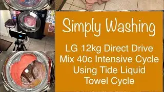 LG 12kg, Mix 40c Intensive Cycle Using Tide Liquid Washing Towels