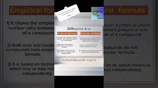 Difference between Empirical and Molecular formula| #chemistry #chemistrywithnighat #viralshot #yt