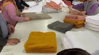 Stock hand and bath towel folding and packing  to export - Wholesale bulk towels in Turkey Ozay Tex