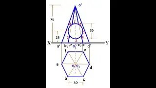 Engineering Graphics Lecture 014Z6 Development of Surfaces of Solids XXXII (Hexagonal Pyramid & hole