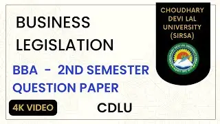 Business Legislation | BBA 2nd semester question paper | CDLU | Previous year paper