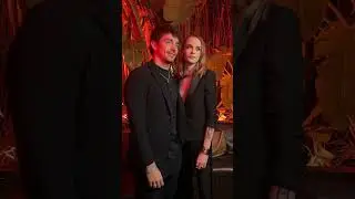 Charles Leclerc and Alexandra Saint Mleux arriving at Cannes