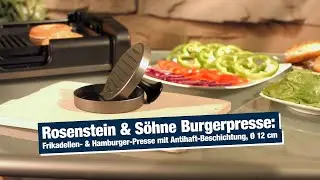 Rosenstein & Söhne Burgerpresse: Frikadellen- & Hamburger-Presse mit Antihaft-Beschichtung, Ø 12 cm