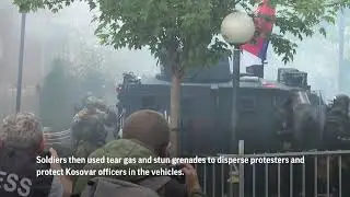 Ethnic Serbs clash with NATO-led KFOR peacekeepers