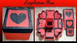 Explosion Box  Black & Red || Explosion Box for birthday || Explosion Box Diy 🎁