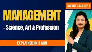Management: Science, Art, Profession 🎓 | UGC NET/BBA | 3 Min | Ep 7