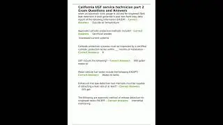 California UST service technician part 2 Exam Questions and Answerspdf