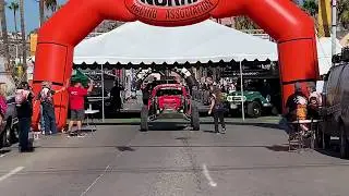 2019 NORRA 500 Day 2 with Jerry Penhall and Eric Harriman in car ready to head down the coast