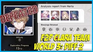 Simulated Universe: Gepard World 3 Difficulty 2 vs  [F2P] Clara Team | Honkai Star Rail