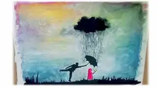Father care of daughter  painting tutorial | father daughter lovely relationship painting