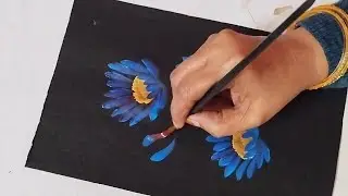 One Stroke Easy Flowers Painting ||Acrylic Painting ||Beginners Painting 