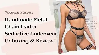 Handmade Elegance: Lace Embroidered #Lingerie Set with Metal Chain Garter #leisurelife #LaceLingerie