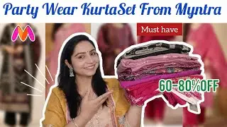 Affordable Party Wear Kurta Set Haul From Myntra 🥰 Embroidered Kurta Bottom And Duppata With Reshu ✨
