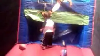 Luke playing football at BounceZone