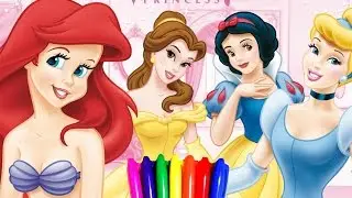 Coloring Pages Disney Princess Cinderella Coloring Book for Kids Videos Children Laerning Colors