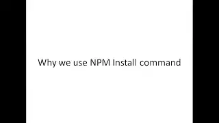why we use npm install command (practical example) bangla