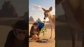 When Animals Saved a Mango Seed 🌱 #ai #elephant #deer #monkey #shorts #cartoon