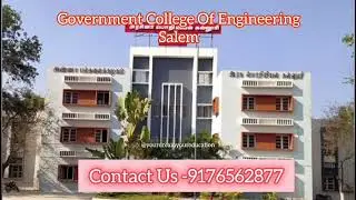 GCE Salem Govt Engineering College | Cutoff & Courses | TNEA 2026 #GCESalem