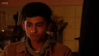 Eastenders nugget tells suki and Nish that Ravi shoved him against the wall scene