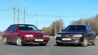 ТУРБО СААБ vs АУДИ 100 2.3 / НЕКРО ЗАЕЗД , КТО БЫСТРЕЕ ПО ПРЯМОЙ?