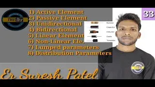 Active element, passive element, Bidirectional element, unidirectional element, Linear element, Non.