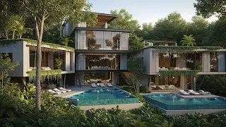 Ultra Luxury Tropical Mansion with Infinity Pools | Modern Eco Palace in Jungle